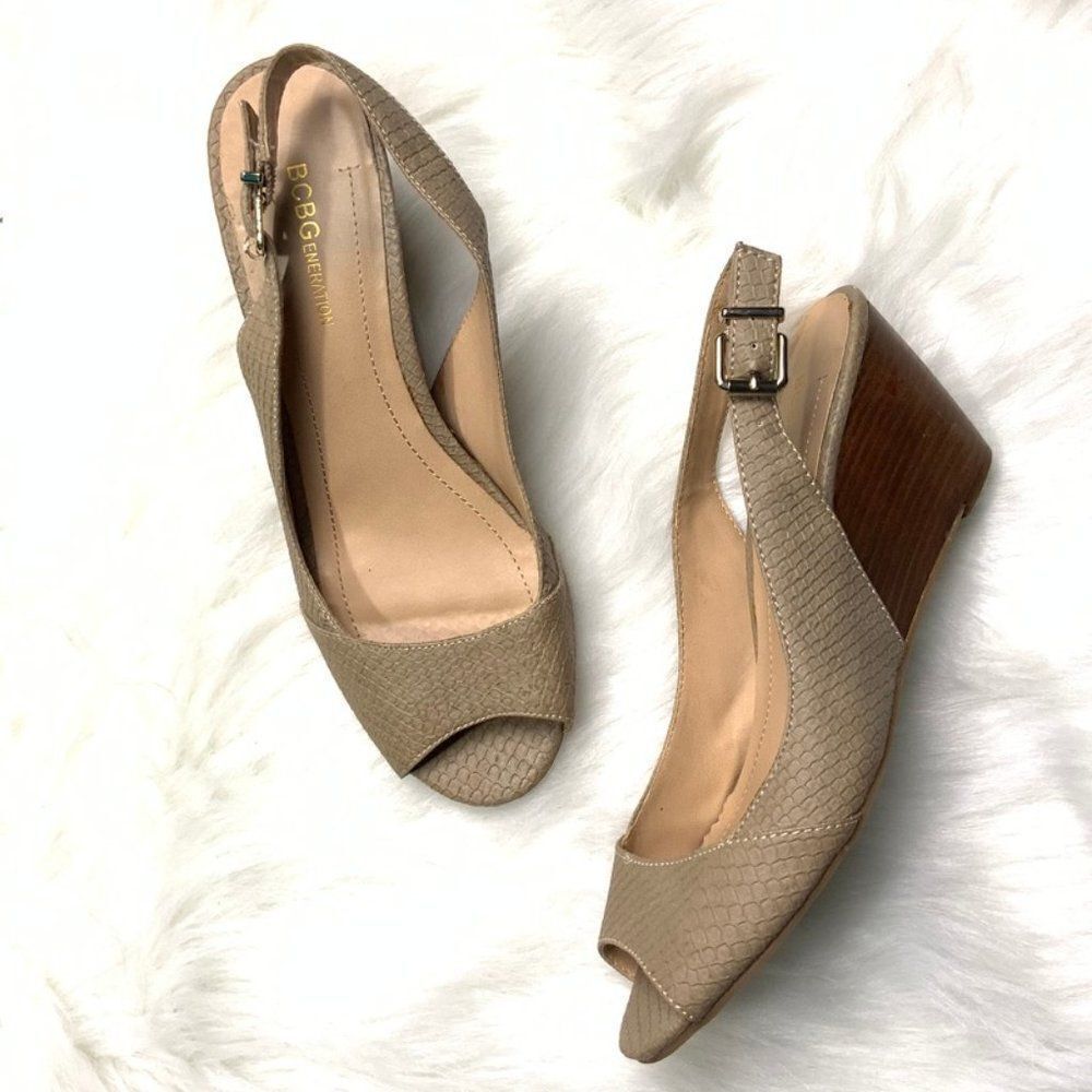 Bcbgeneration Open Toe Sling-Back Wedges, Size 8.5 - image 1